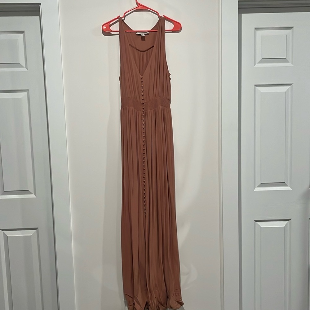 Dusty rose maxi dress with buttons